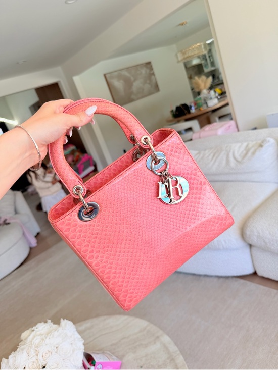 Dior Handbags - Lady Dior snake skin bag medium